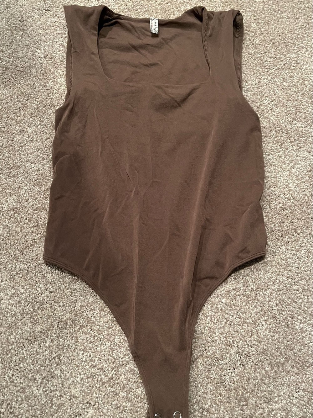 Free People Brown Sleeveless Scoop Neck Bodysuit